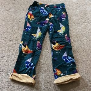 Anthropologie bird print pants